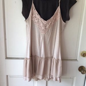 Beautiful crochet trim tank